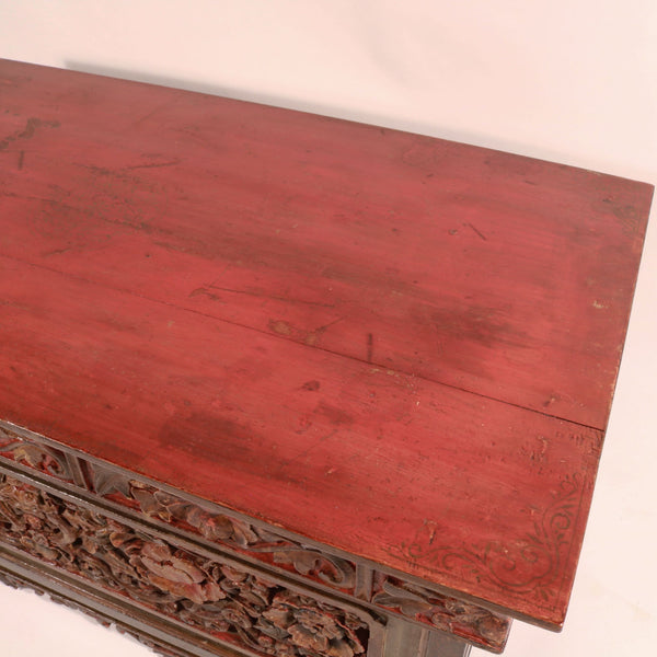 Painted & Carved Choksar - Prayer Table from Tibet