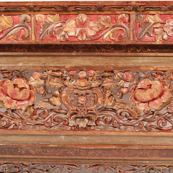 Painted & Carved Choksar - Prayer Table from Tibet