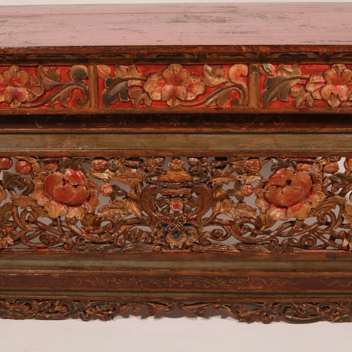 Painted & Carved Choksar - Prayer Table from Tibet | Indigo Oriental Antiques