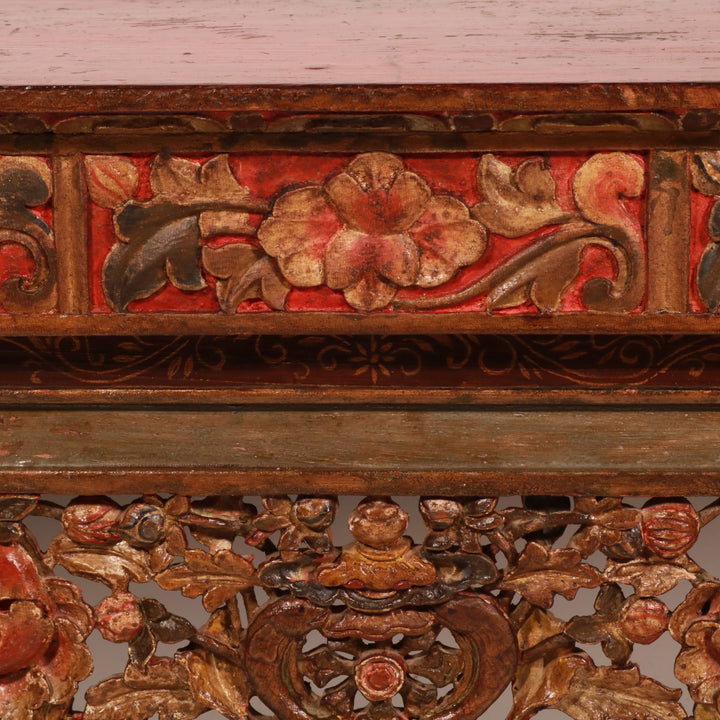 Painted & Carved Choksar - Prayer Table from Tibet | Indigo Oriental Antiques