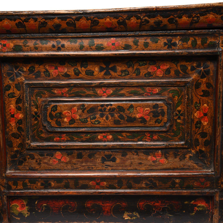 Detail of Painted Choksar Prayer Table from Tibet - 19thC | Indigo Antiques