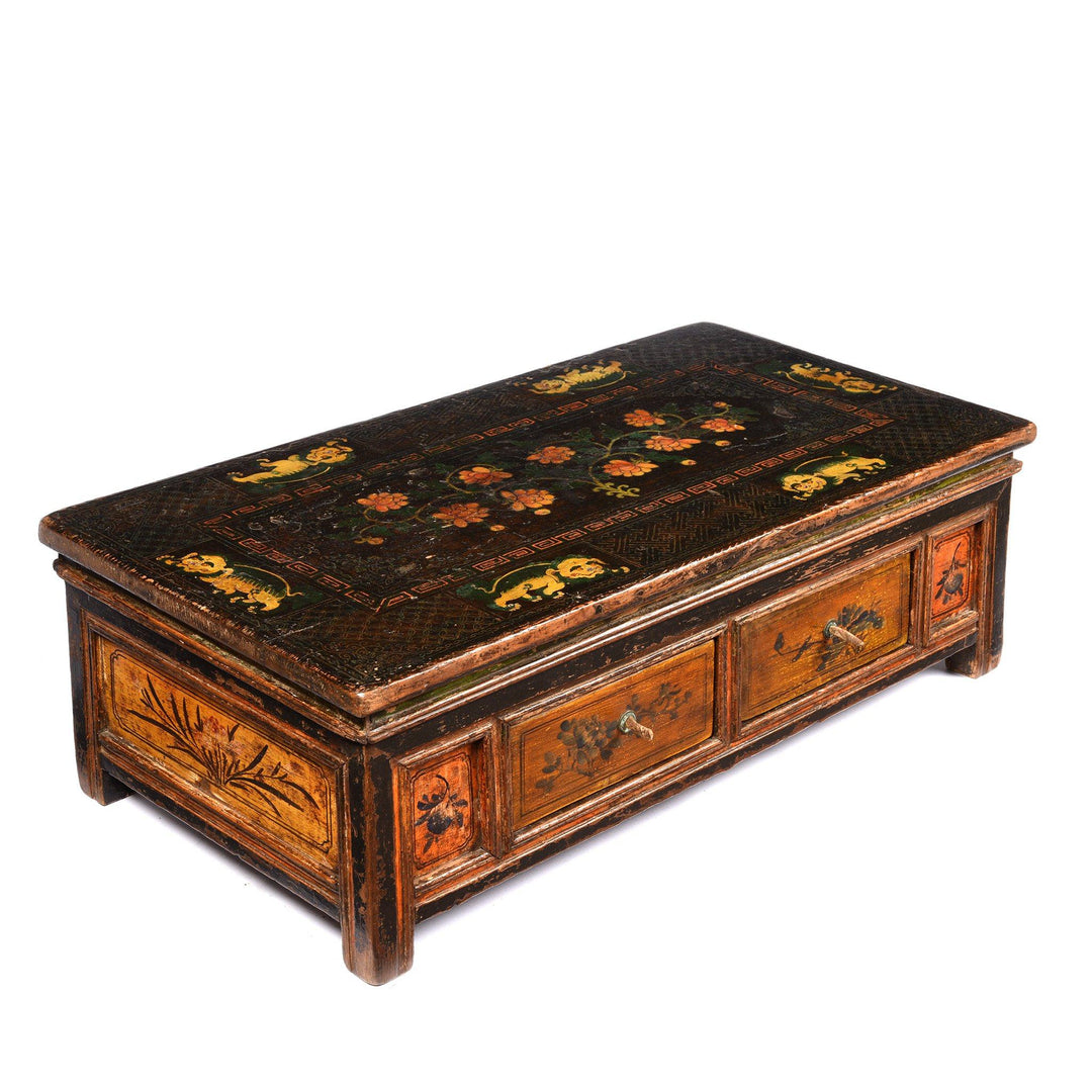 Painted Mongolian Prayer Table for Coffee Table - 19thC | Indigo Antiques