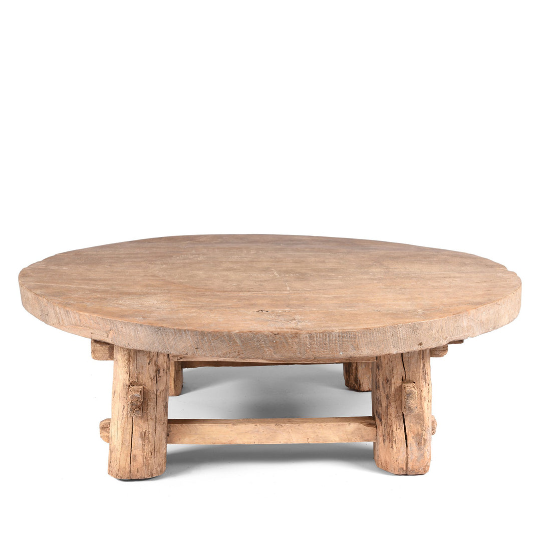 Round Elm Farmers Table From Shanxi - Ca 100 Yrs Old | Indigo Antiques