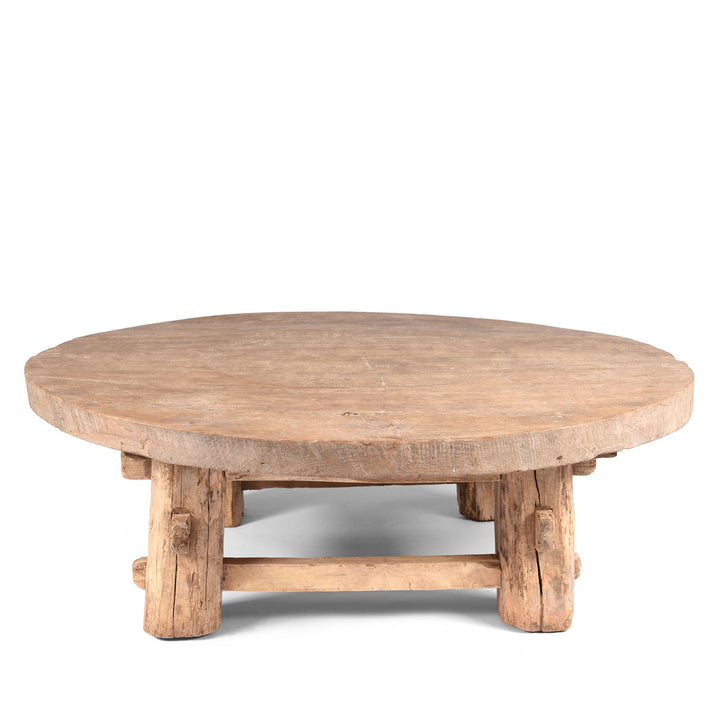 Round Elm Farmers Table From Shanxi - Ca 100 Yrs Old | Indigo Antiques