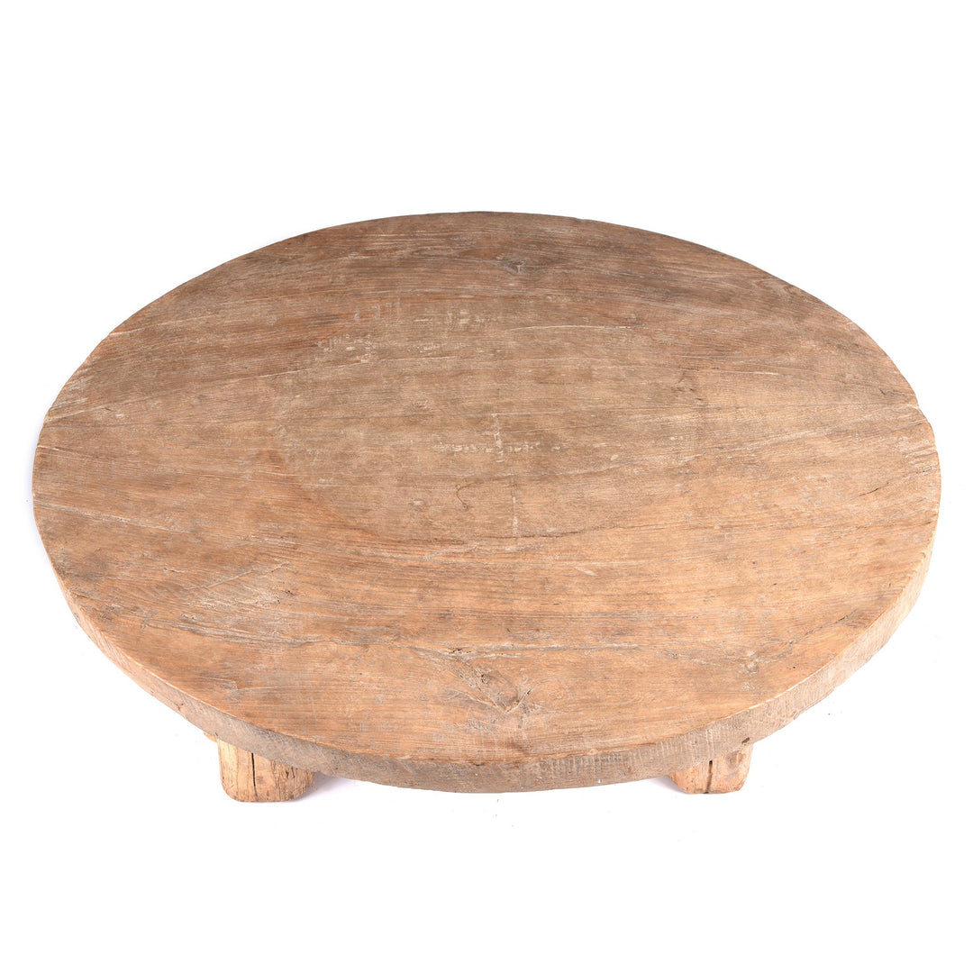 Round Elm Farmers Table From Shanxi - Ca 100 Yrs Old | Indigo Antiques