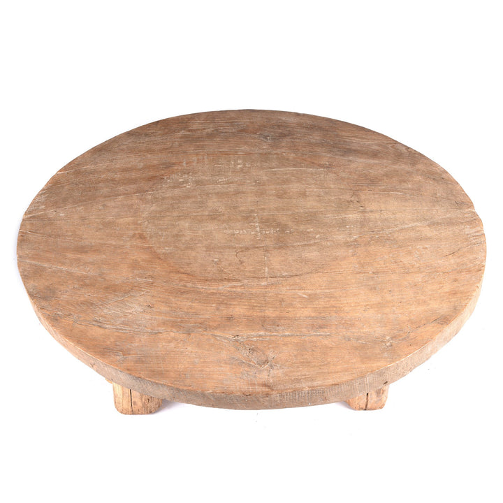 Round Elm Farmers Table From Shanxi - Ca 100 Yrs Old | Indigo Antiques