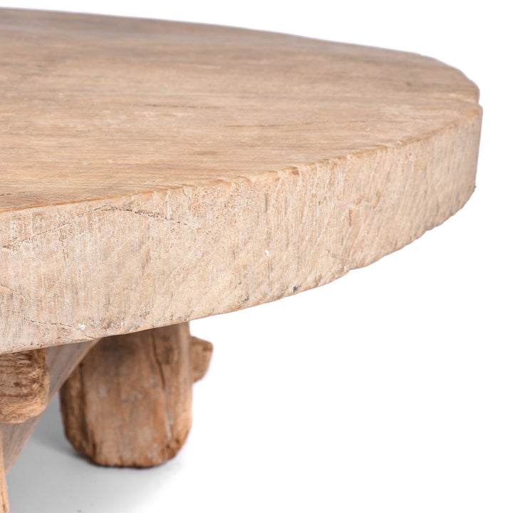 Detail of Round Elm Farmers Table From Shanxi - Ca 100 Yrs Old | Indigo Antiques