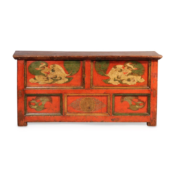 Tibetan Choksar With Snow Lion Painting - 19thC | Indigo Oriental Antiques