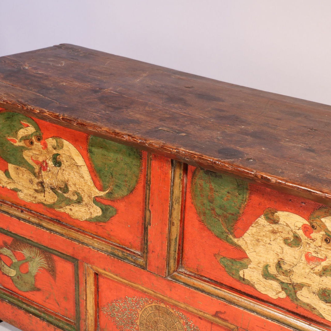 Tibetan Choksar With Snow Lion Painting - 19thC | Indigo Oriental Antiques