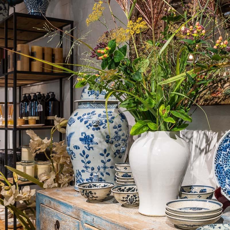 3 Drawer Altar Table Old Blue  Painted Pine | Indigo Oriental Antiques