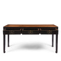 3 Drawer Console Table With Dark Lacquer - 19thC