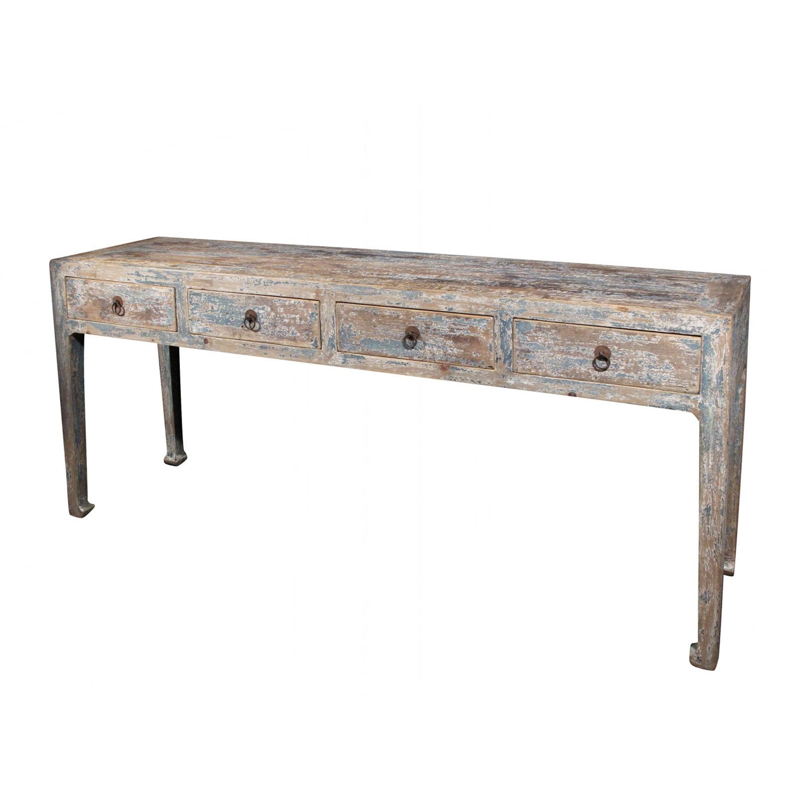 4 Drawer Altar Table Made From Old Painted Pine | Indigo Oriental Antiques