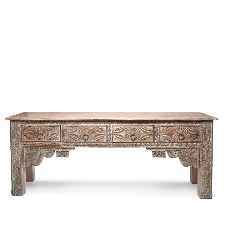4 Drawer Painted Console Table Made From Reclaimed Teak | Indigo Antiques