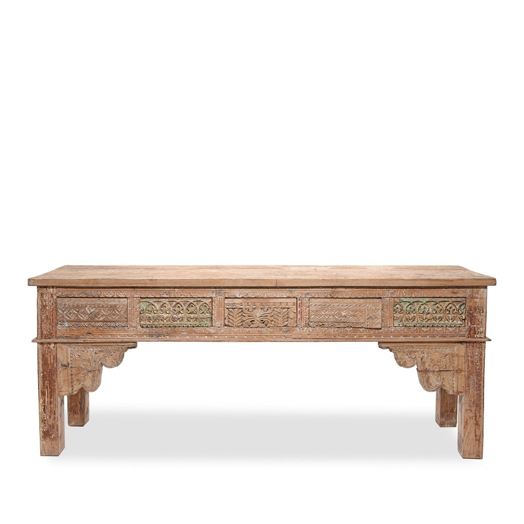 5 Drawer Painted Console Table Made From Reclaimed Teak | Indigo Antiques