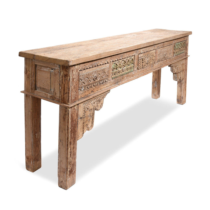 5 Drawer Painted Console Table Made From Reclaimed Teak | Indigo Antiques