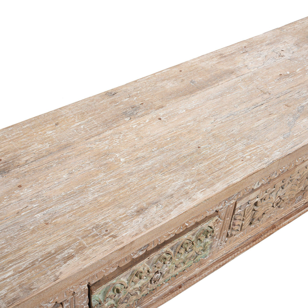 5 Drawer Painted Console Table Made From Reclaimed Teak | Indigo Antiques