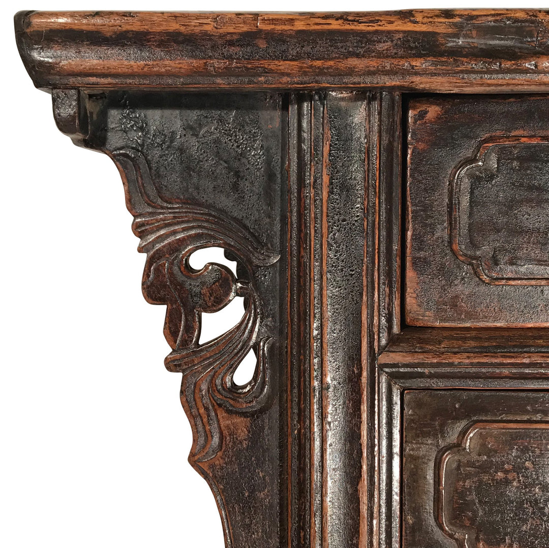 Console Table With 7 Drawers - Elm Wood - Ca 19thC - 162 x 50 x 85 (wxdxh cms) - C1245