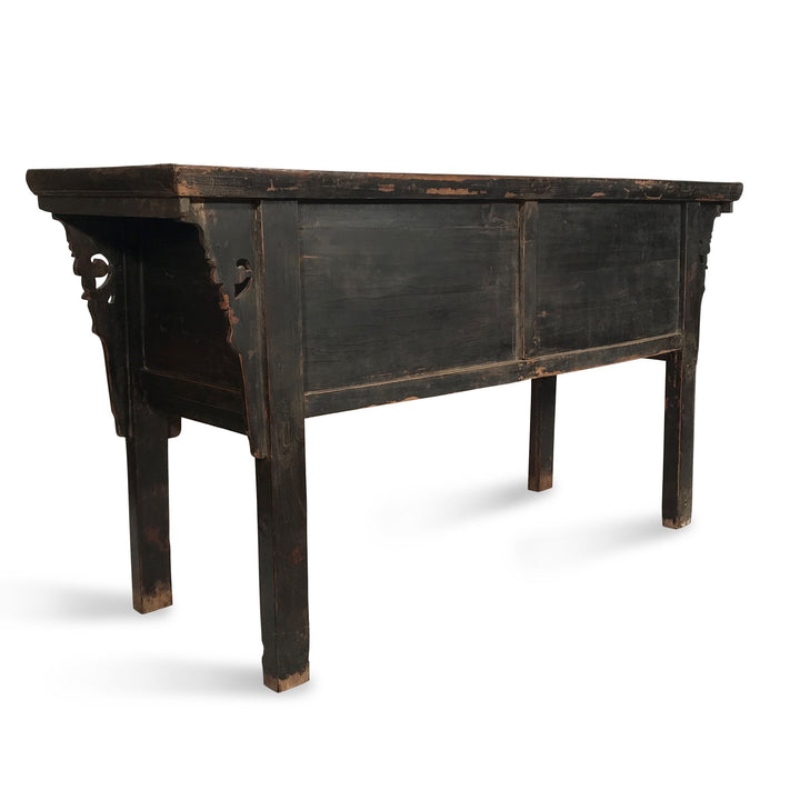 Console Table With 7 Drawers - Elm Wood - Ca 19thC - 162 x 50 x 85 (wxdxh cms) - C1245