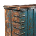 Blue Painted Pithara Console Chest From Southern Gujarat- 19thC