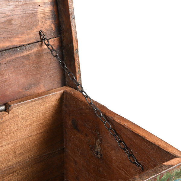Blue Painted Pithara Console Chest From Southern Gujarat- 19thC