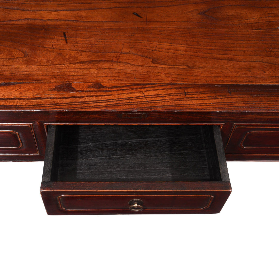 Draw Interior From Aubergine Lacquer Five Drawer Altar Table From Shanxi - 19thC | Indigo Antiques