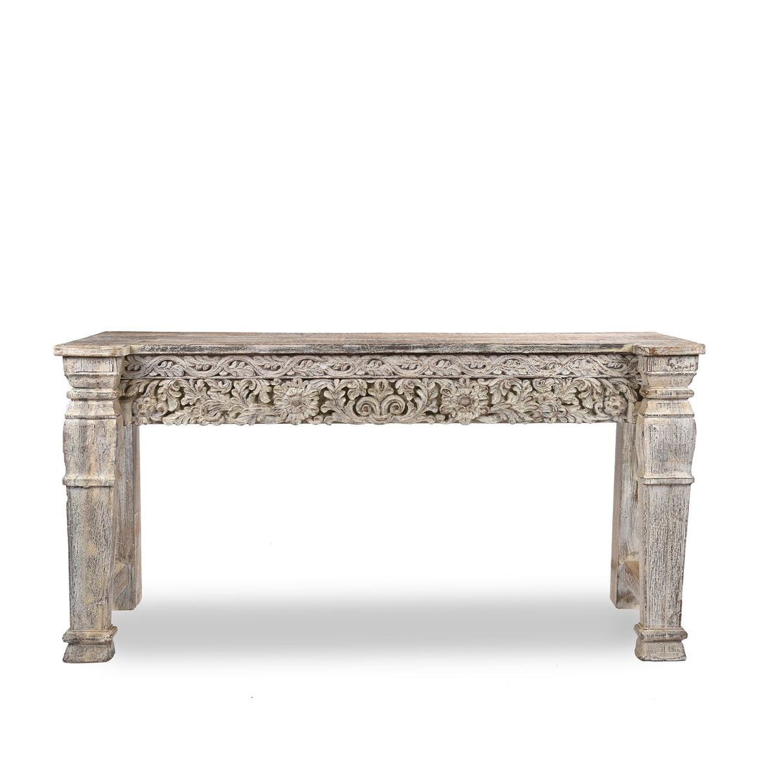 Indian Reclaimed Teak Wood Console Table With Painted Finish - 152 x 43 x 80 (wxdxh cms) - A00098