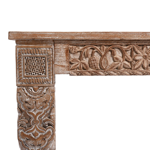 Carved Console Table Made From Reclaimed Teak