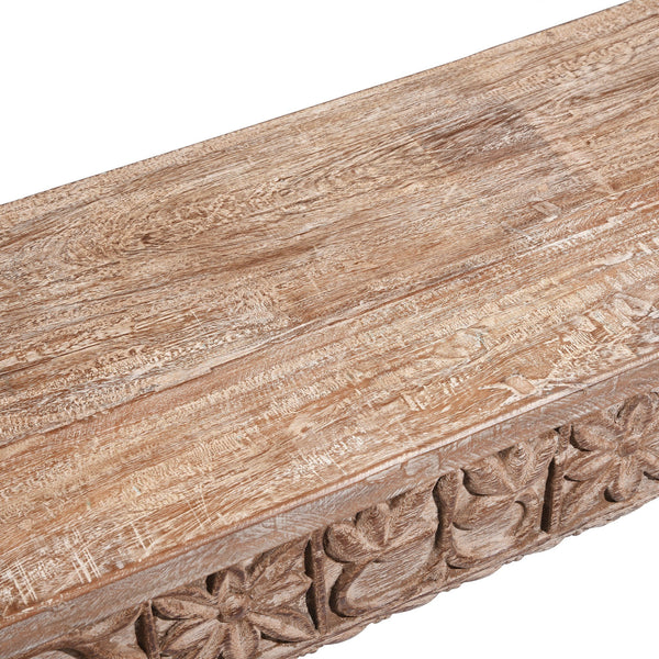 Carved Console Table Made From Reclaimed Teak