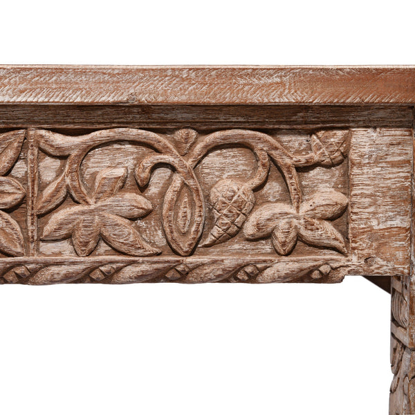 Carved Console Table Made From Reclaimed Teak