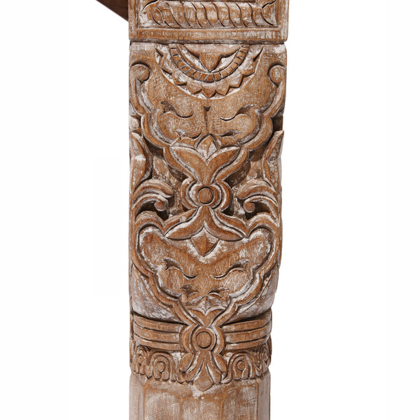 Carved Console Table Made From Reclaimed Teak