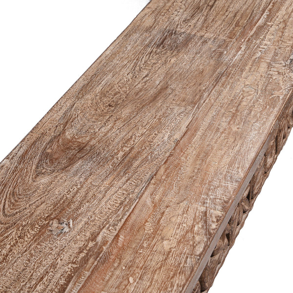 Carved Console Table Made From Reclaimed Teak