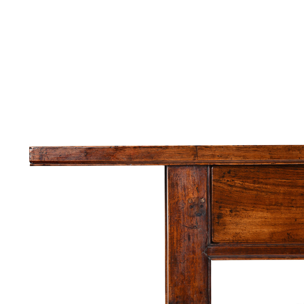 Antique walnut wood Chinese long altar table with 4 drawers from Shanxi province and beautiful patina | Indigo Antiques