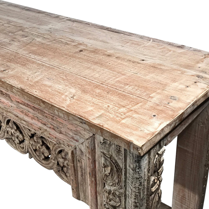 Reclaimed Teakwood Console Table With Painted Finish - 170 x 46 x 87 (wxdxh cms) - A5827