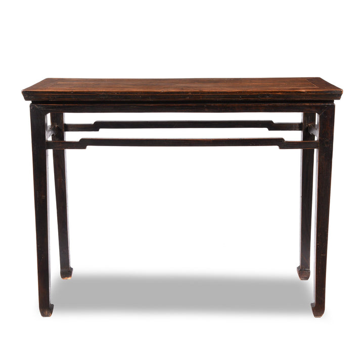 Reverse Of Elm Console Table with Dark Lacquer Finish - 19thC | indigo Antiques