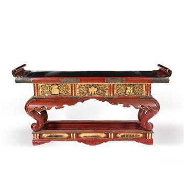 Gilt Red Lacquer Altar Table from Canton - Late 19thC | Indigo Oriental Antiques
