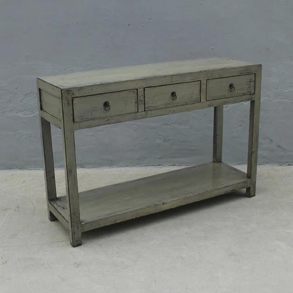 Grey Lacquer Console Table - Chinese Style