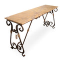 Marble Topped Wrought Iron Console Table