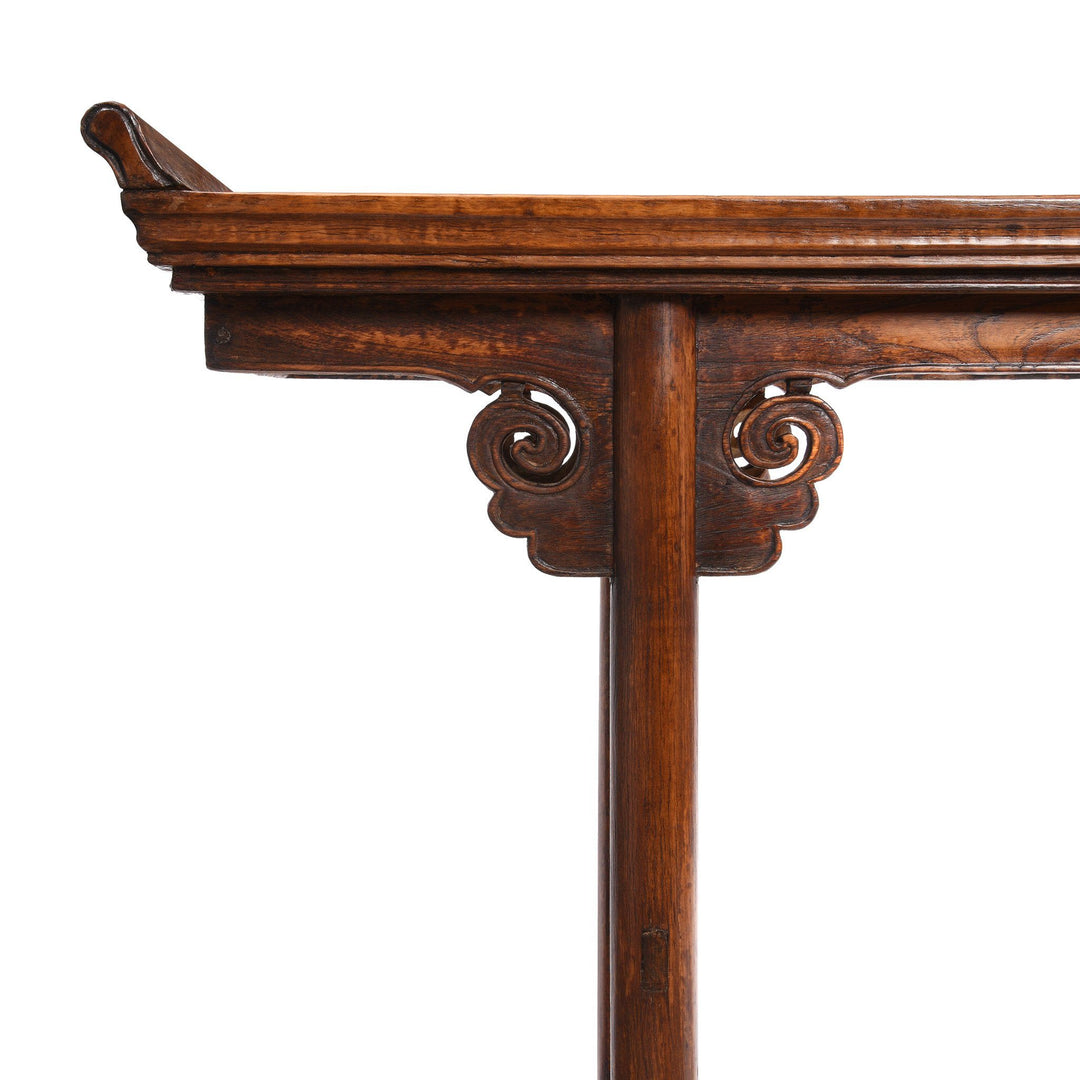 Antique Chinese Altar Table With Oak Top & Elm Legs From Gansu - 19thC | Indigo Antiques