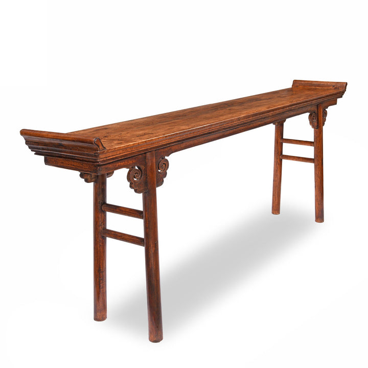 Antique Chinese Altar Table With Oak Top & Elm Legs From Gansu - 19thC | Indigo Antiques