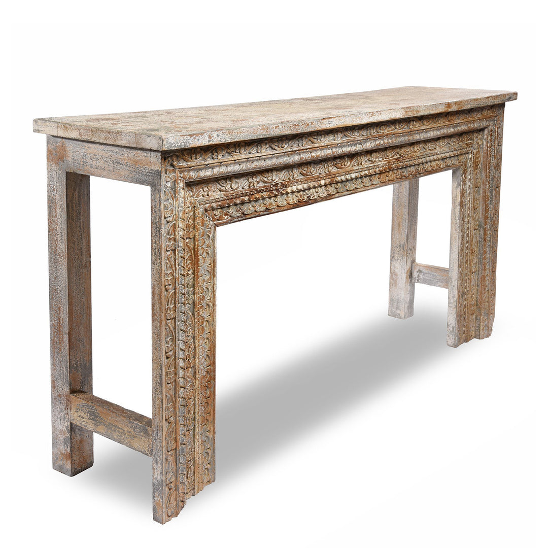 Side Detail of a Painted Indian Console Table | Indigo Antiques