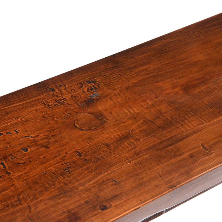 Top detail from a Antique Walnut Chinese Altar Table with original scroll ends From Gansu Province - 19thC | Indigo Oriental Antiques