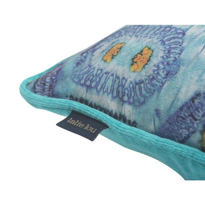 Blue & Tangerine Nui Burst Cushion - incl feather pad - 45 x 45 cms ( w x d x h) - AUK398