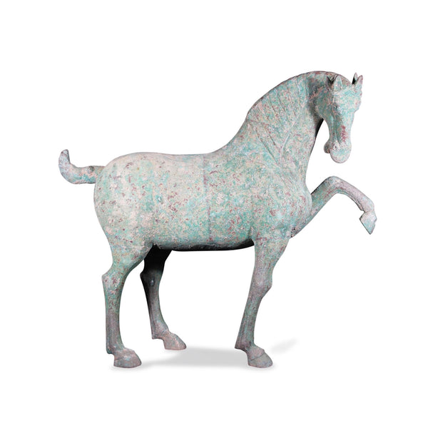 A Verdigris Bronze Horse - Han Dynasty Style