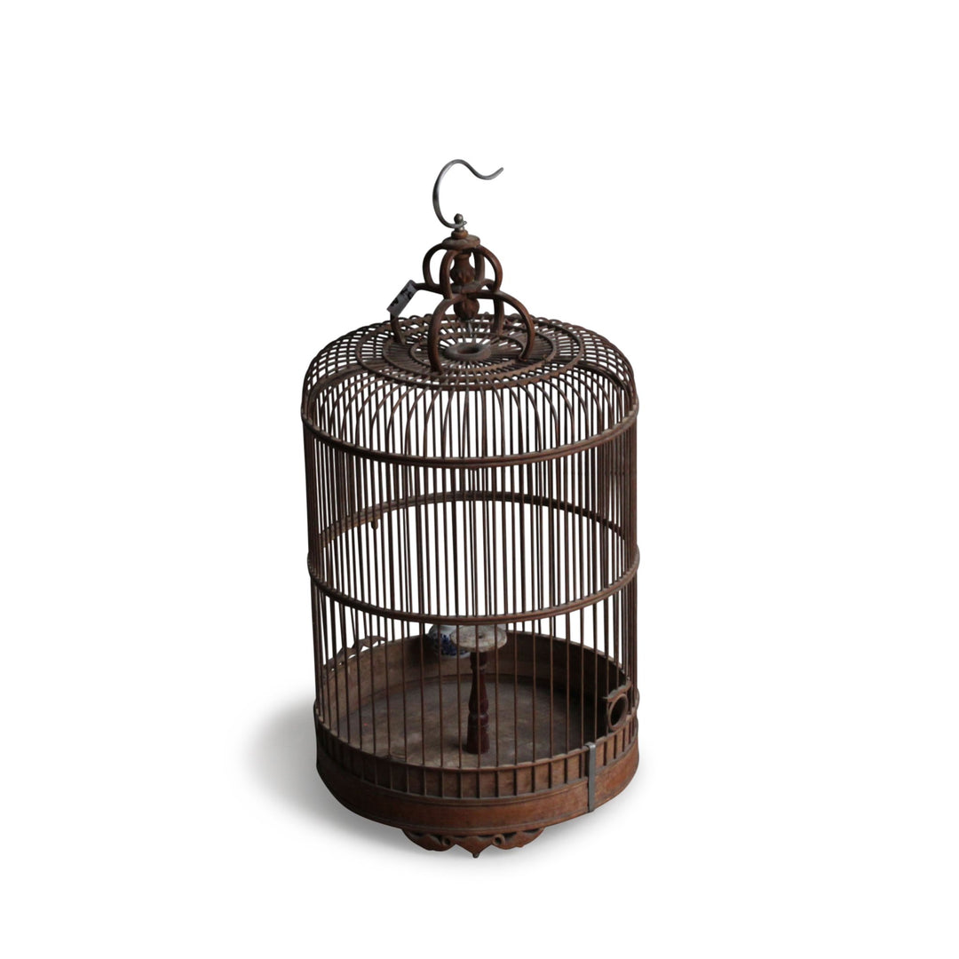 Bamboo Extending Bird Cage From Peking - Ca 85 Yrs Old C1228V4