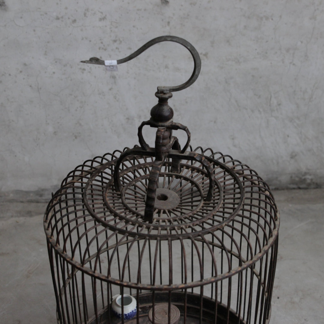Bamboo Bird Cage From Peking - Ca 85 Yrs Old Detail