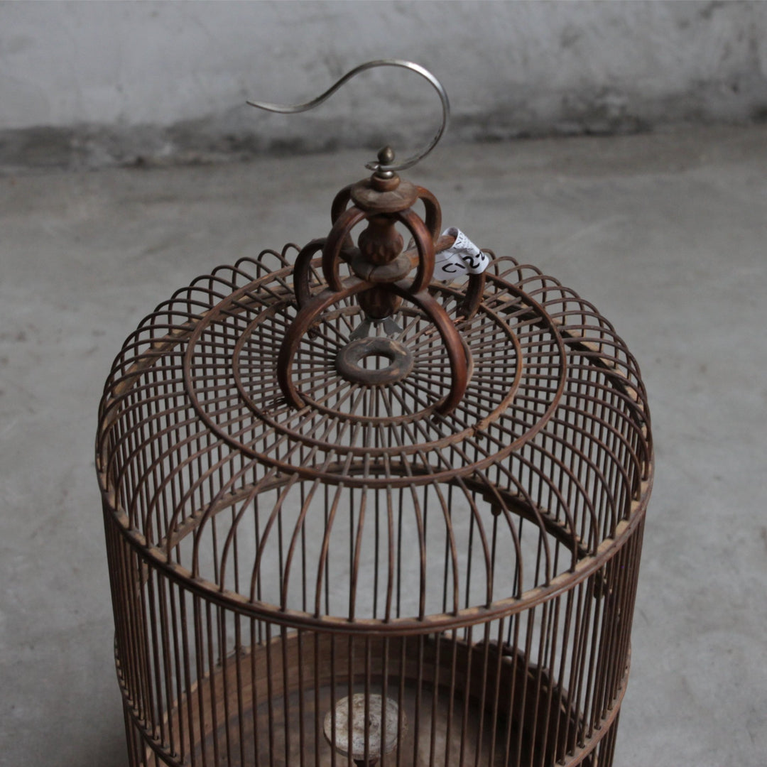Bamboo Bird Cage From Peking - Ca 85 Yrs Old Detail