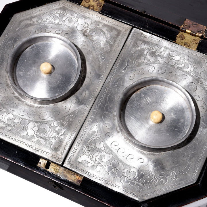 Black Lacquer Chinese Export Tea Caddy - Qing Dynasty, Early 19thC | Indigo Antiques