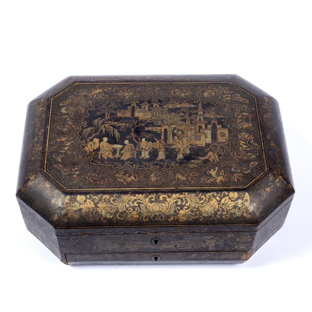 Black Lacquer Sewing Box - Qing Dynasty, Early 19thC | Indigo Oriental Antiques