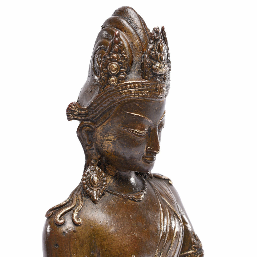 Profile Of Bronze Avalokiteshvara Statue From Nepal - 19thC | Indigo Antiques