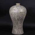 Bronze Chinese Vase With Silver Inlay